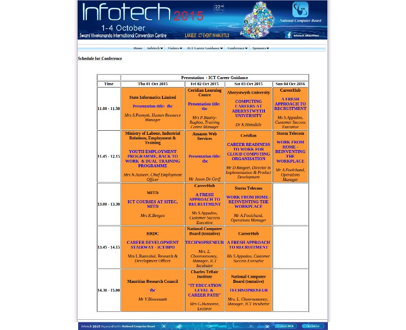 Infotech 2015 Conferences, Mauritius