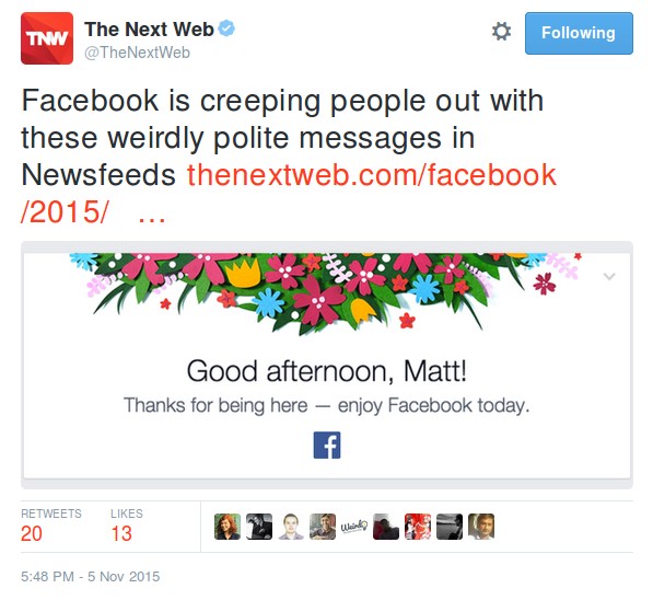 thenextweb.com, Facebook greeting