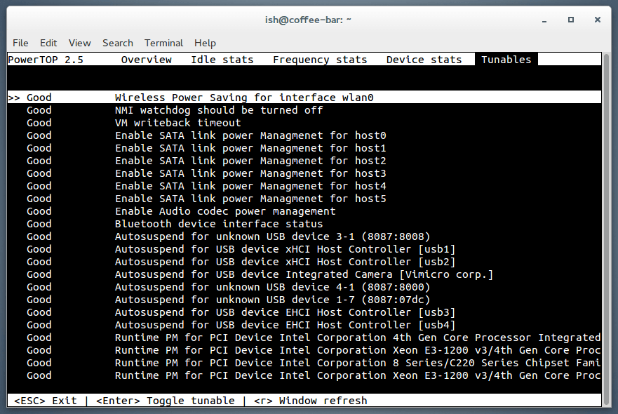 Extend battery life on Linux with PowerTop