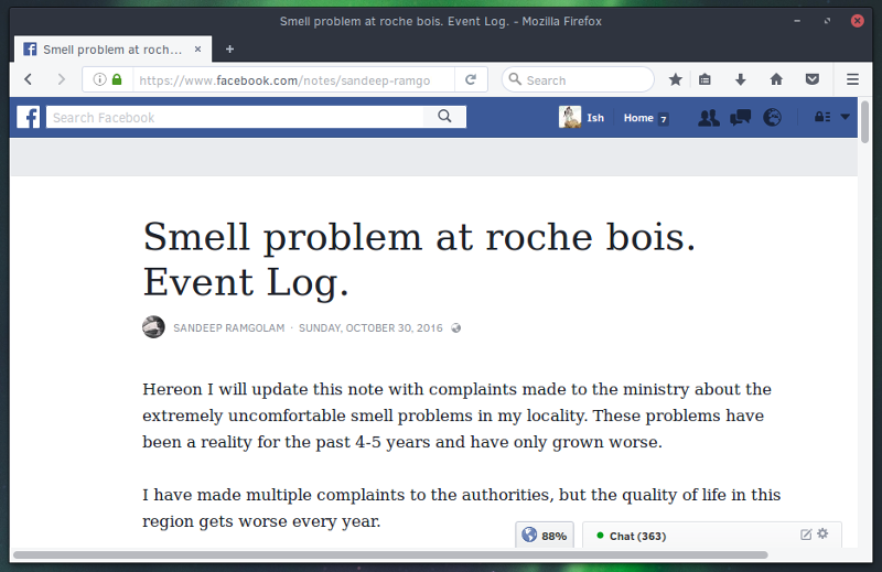 Sandeep Ramgolam's note on Roche Bois smell