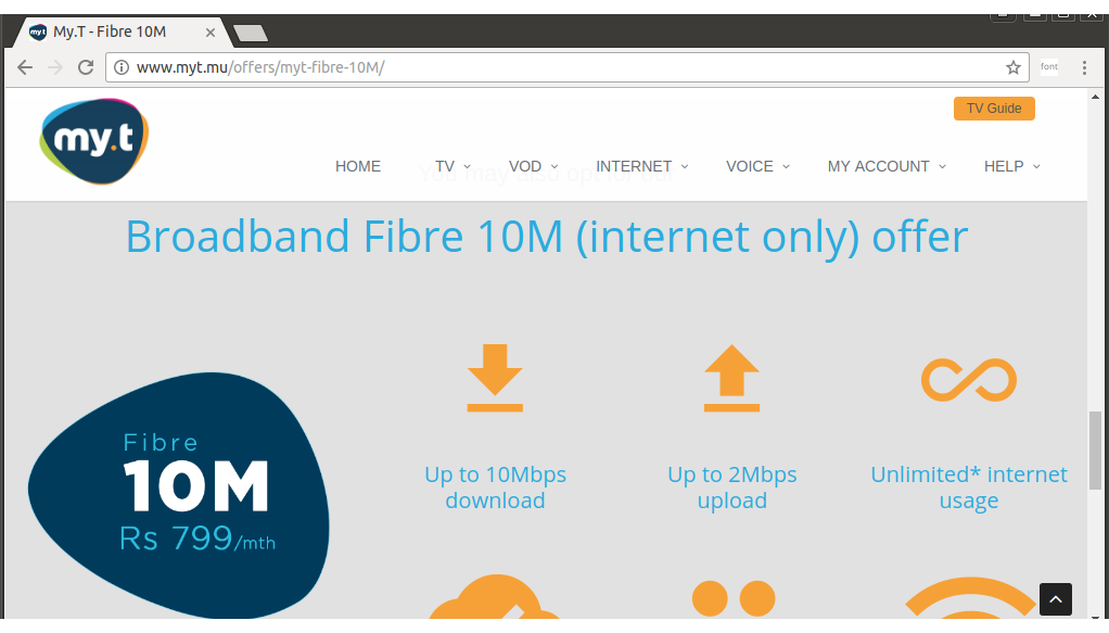 Internet in Mauritius - My.T unlimited usage